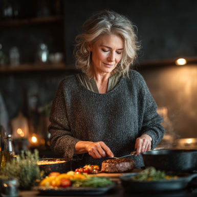 Senior practician yoga